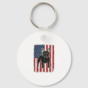 Llavero Camiseta de bandera de bulldog francés patriótico 