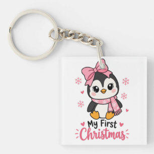 Llavero camiseta de bebé de pingüino coquette lindo para p