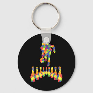 Llavero Camiseta de bolos Conciencia del Autismo Para la C
