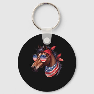 Llavero Camiseta de caballo 4 de julio para mujeres y niña