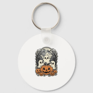Llavero Camiseta de calabaza fantasma linda grabado vintag