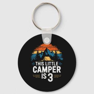 Llavero Camiseta de camping de cumpleaños número 3 para ni