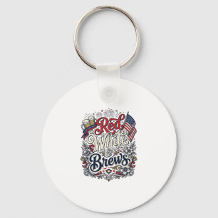 Llavero Camiseta de cerveza patriótica Red White & Brews D