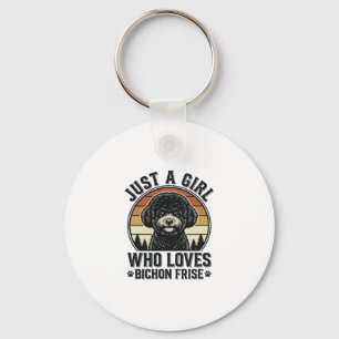 Llavero Camiseta de chica Bichon Frise amante de perros vi