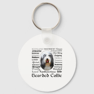 Llavero Camiseta de Collie Barbudo 