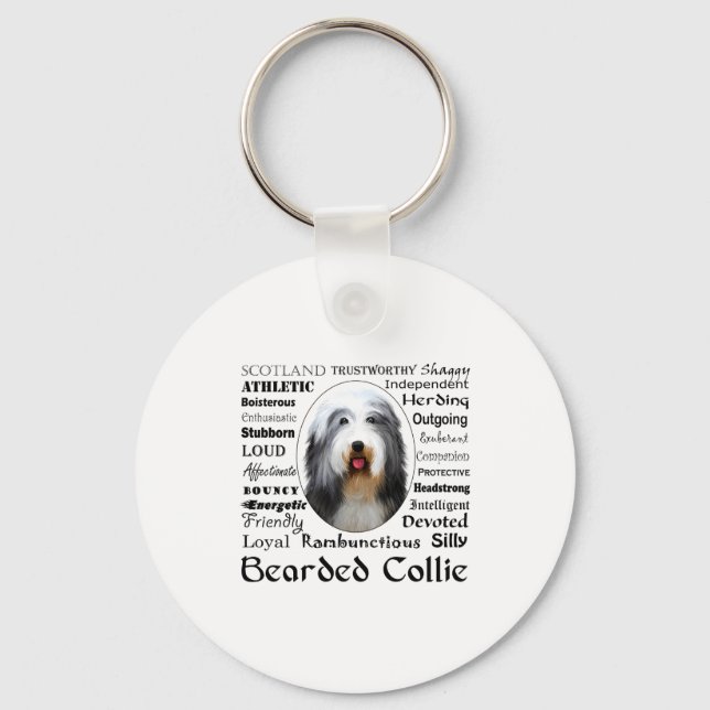 Llavero Camiseta de Collie Barbudo  (Anverso)