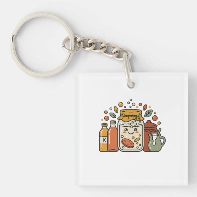 Llavero Camiseta de comida divertida de frasco de galletas (Frente)