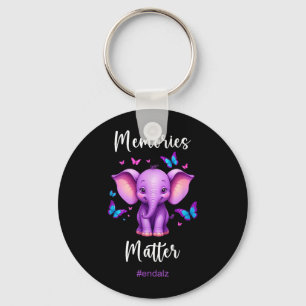 Llavero Camiseta de Conciencia del Alzheimer Elefante Mora