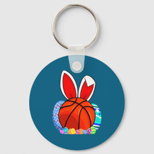 Llavero Camiseta de conejito de Pascua de baloncesto para