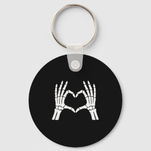 Llavero Camiseta de corazón de manos de esqueleto para hom