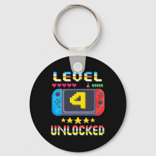 Llavero Camiseta de cumpleaños 4 desbloqueado nivel 4 vide