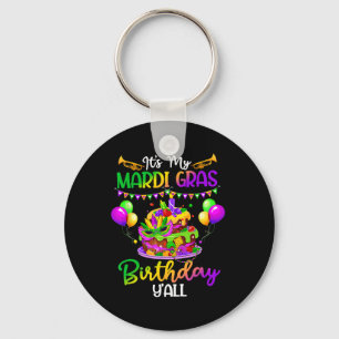 Llavero Camiseta de Cumpleaños de Mardi Gras Es Mi Cumplea