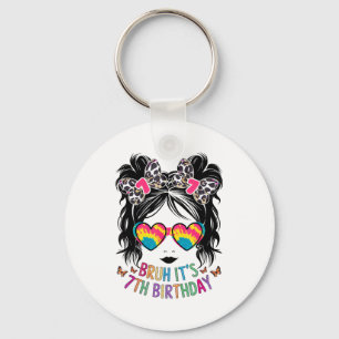 Llavero Camiseta de cumpleaños de mi séptima niña Cumpleañ
