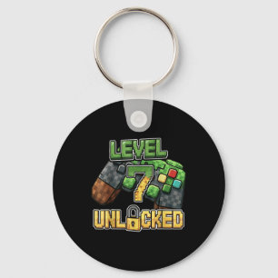 Llavero Camiseta de Cumpleaños Nivel 7 Desbloqueado 7º Cum