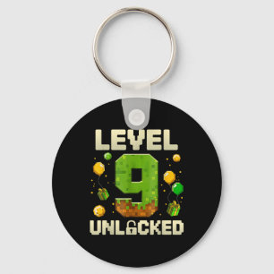 Llavero Camiseta de Cumpleaños Nivel 9 Desbloqueado 9º Cum