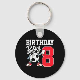 Llavero Camiseta de cumpleaños número 8 para niños fútbol