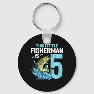 Llavero Camiseta de cumpleaños para niños pescando Niño de