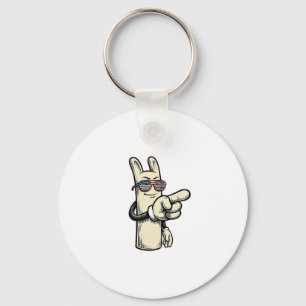 Llavero Camiseta de dibujos animados de mano señalando pat