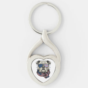 Llavero Camiseta de diseño de grabado vintage de bulldog p