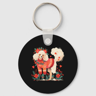 Llavero Camiseta de enamorado de caniche del día de San Va