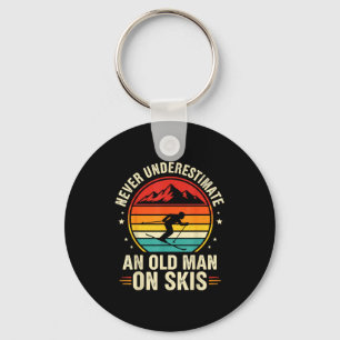 Llavero Camiseta de esquí vintage no subestimes a un viejo