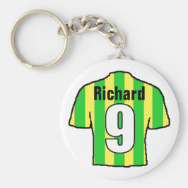 Llavero Camiseta de fanático de fútbol para personalizar.