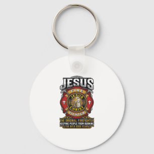 Llavero Camiseta de fe cristiana vintage bombero Jesús