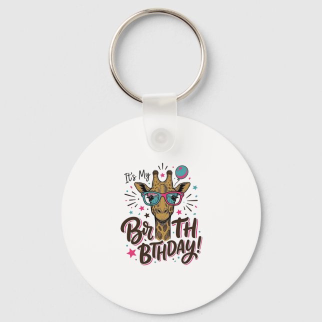 Llavero Camiseta de fiesta de cumpleaños con grabado vinta (Anverso)