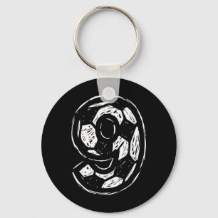 Llavero Camiseta de fútbol número 9 Boceto de fútbol estil