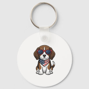 Llavero Camiseta de gafas de sol de cachorro de Beagle pat