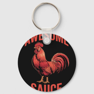 Llavero Camiseta de gallo Awesome Sauce Humor de pollo div