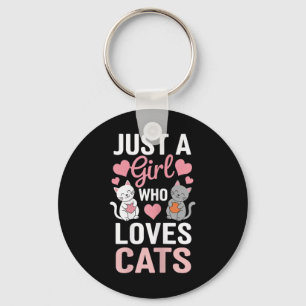 Llavero Camiseta de gatito solo una chica que ama a los ga