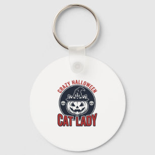 Llavero Camiseta de gato de bruja vintage loca de gato de