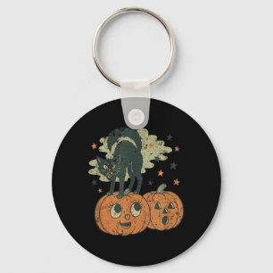 Llavero Camiseta de gato negro silbando Halloween vintage 