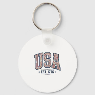 Llavero Camiseta de grabado patriótico Vintage USA Est 177