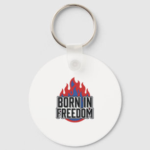 Llavero Camiseta de grabado vintage Born In Freedom Flame 