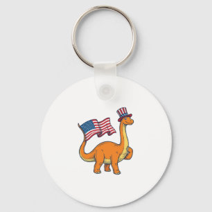 Llavero Camiseta de grabado vintage de bandera de dinosaur