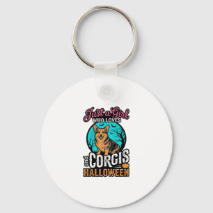 Llavero Camiseta de grabado vintage de Corgis y Halloween 