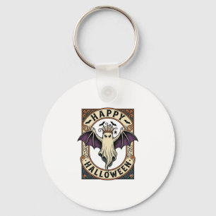Llavero Camiseta de grabado vintage de murciélago fantasma