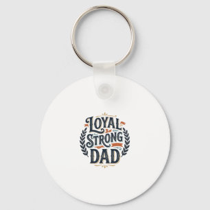 Llavero Camiseta de grabado vintage de papá fuerte leal Di