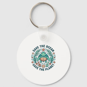 Llavero Camiseta de grabado vintage de tortuga marina Salv