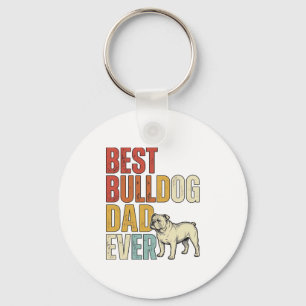 Llavero Camiseta de grabado vintage del mejor papá Bulldog