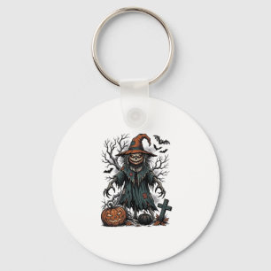 Llavero Camiseta de Halloween de Calabaza de Espantapájaro