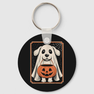 Llavero Camiseta de Halloween de perro fantasma divertido