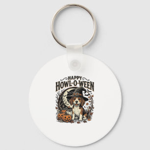 Llavero Camiseta de Halloween Sombrero de Bruja Beagle Fel