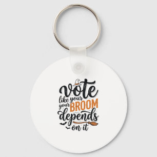 Llavero Camiseta de Halloween Vota Como Si Tu Escoba Depen