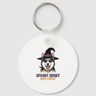 Llavero Camiseta de Husky de Halloween Bruja Perro Gráfica