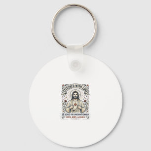 Llavero Camiseta de Jesús cosiendo acolchado Gráfico crist