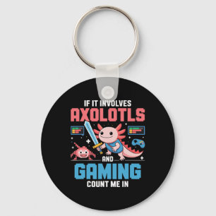 Llavero Camiseta de jugador de Axolotl Kawaii para niños y