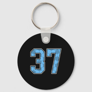 Llavero Camiseta de jugador de fútbol azul patrón número 3